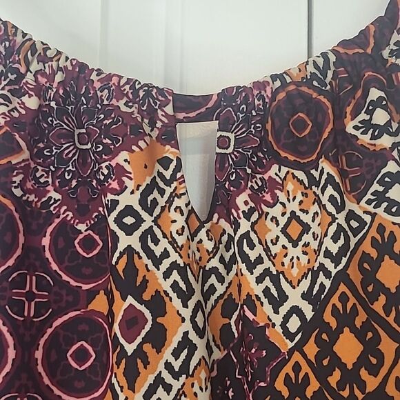 Coldwater Creek One Piece Swim Dress Multicolored Patchwork Print Size 12 - Picture 4 of 14